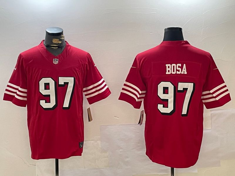 Men San Francisco 49ers #97 Bosa Red three generations 2024 Nike Limited NFL Jersey style 6